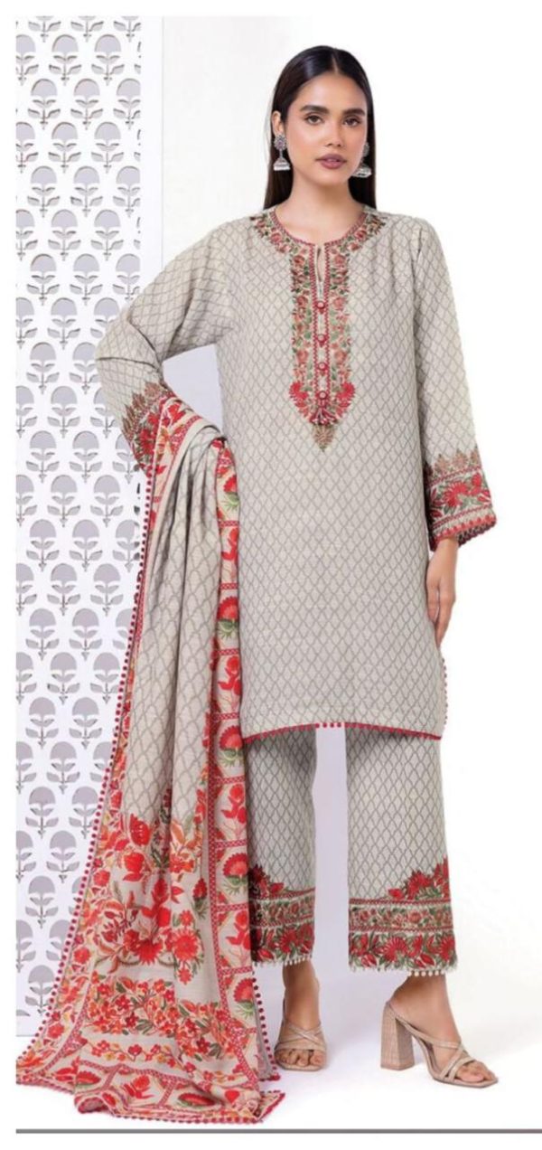 Khaadi Khaddar Embroided 3Piece