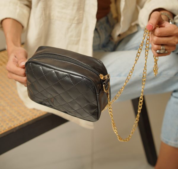 Urban Chic Crossbody Handbag - White, Black & Pink