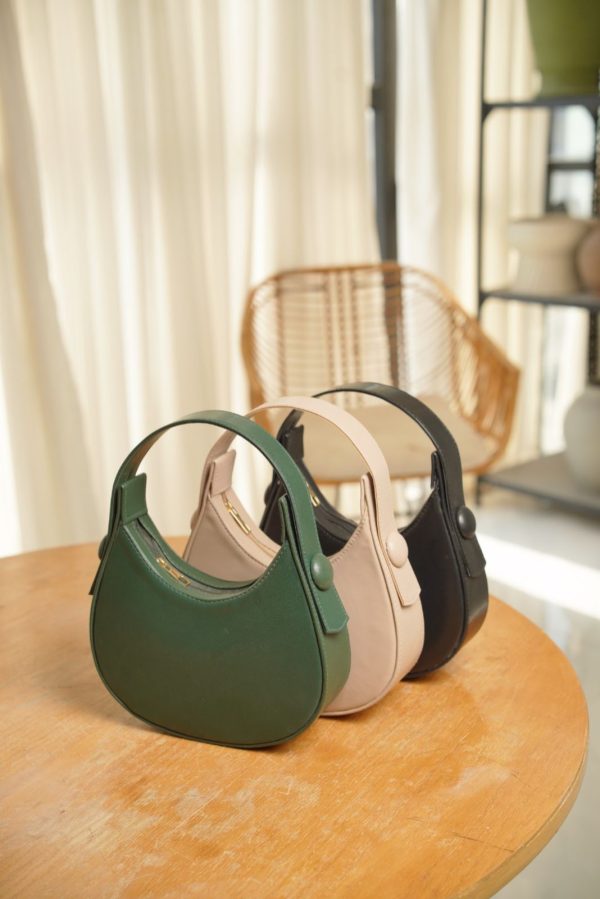 Culture Plain Hobo Handbag - Black, Green & Beige