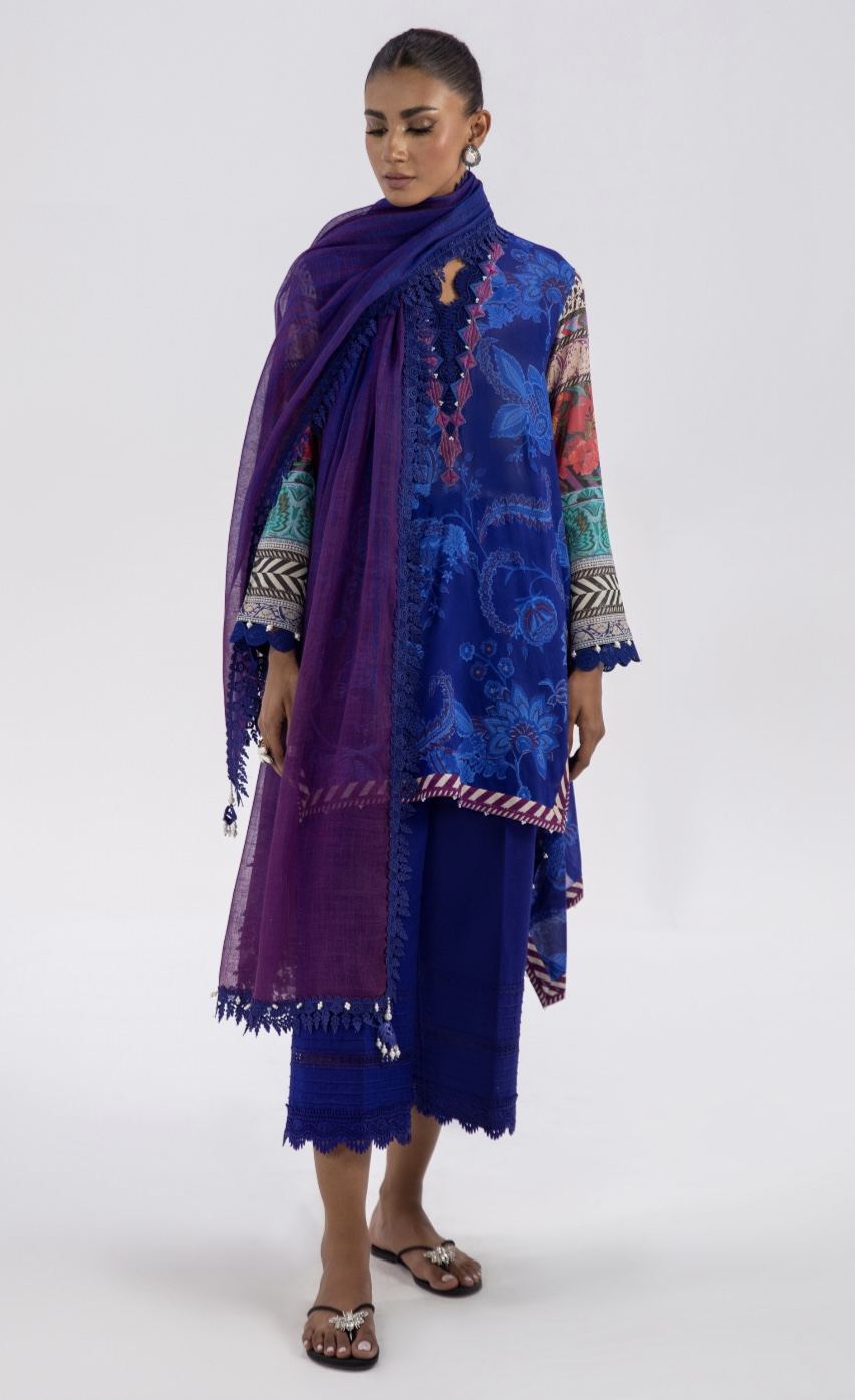 Sana Safinaz Lawn 3Piece Suit  Shirt : Premium Printed Lawn Shirt  Trouser : Premium Dyed Cambric Trouser  Dupatta : Premium Printed Lawn Dupatta